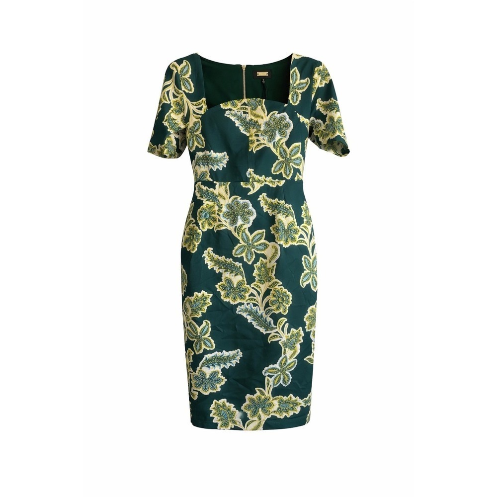 Alexia Admor Freya Green Floral Jacquard Midi Dress Small NWT Dark Feminine $225